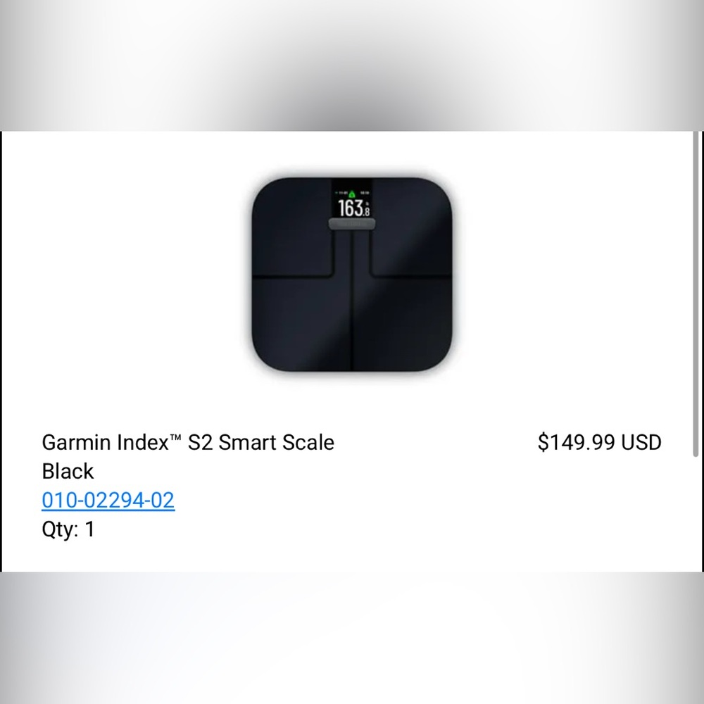 garmin Black Index S2 Smart Scale